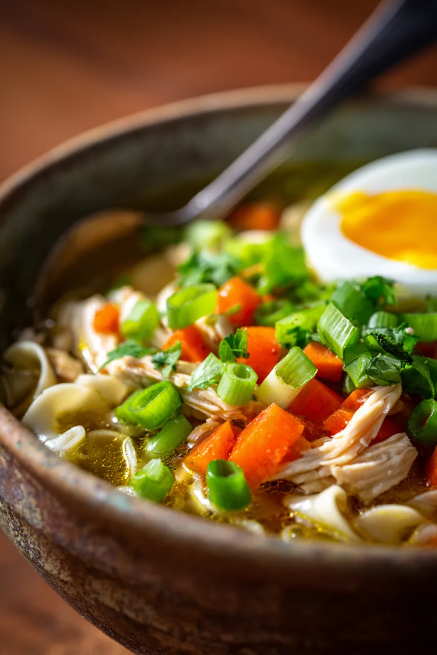 Ginger Garlic Chicken Noodle Soup-garnish-freshherbs