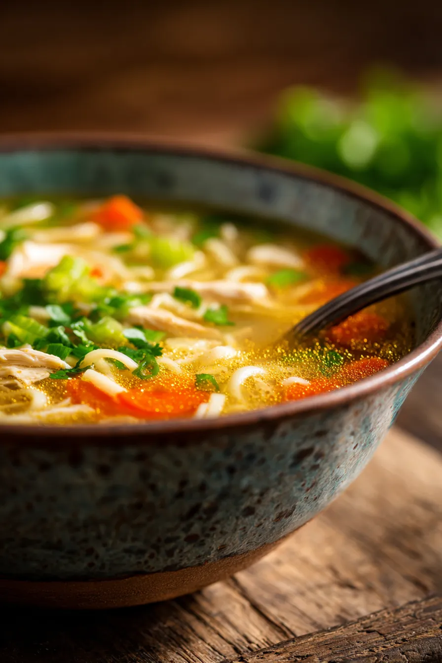 Ginger Garlic Chicken Noodle Soup-ingredients-prep-flatlay