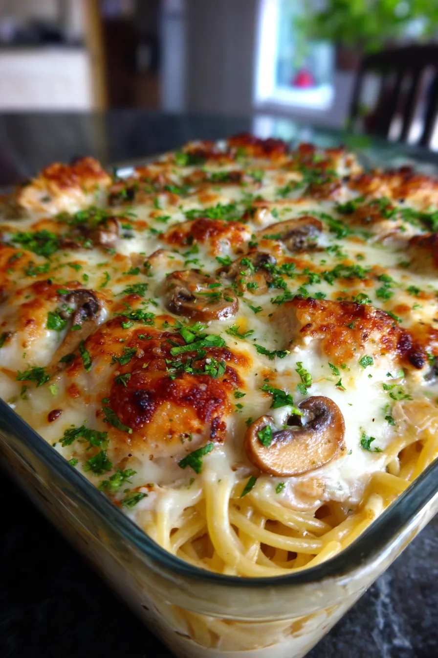 golden brown tetrazzini serving