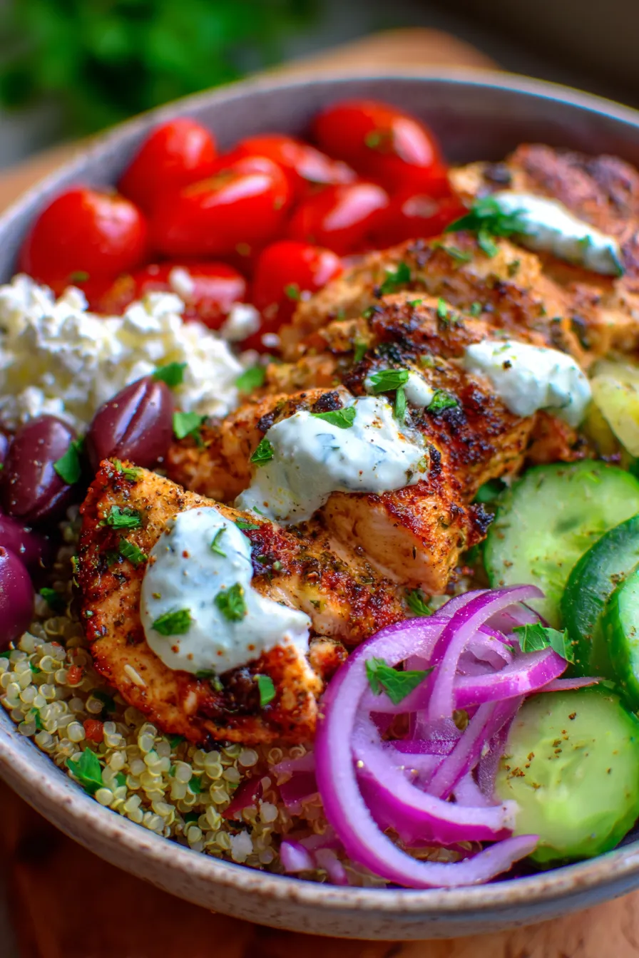 Greek Chicken Bowls-assembled-bowl-dynamic