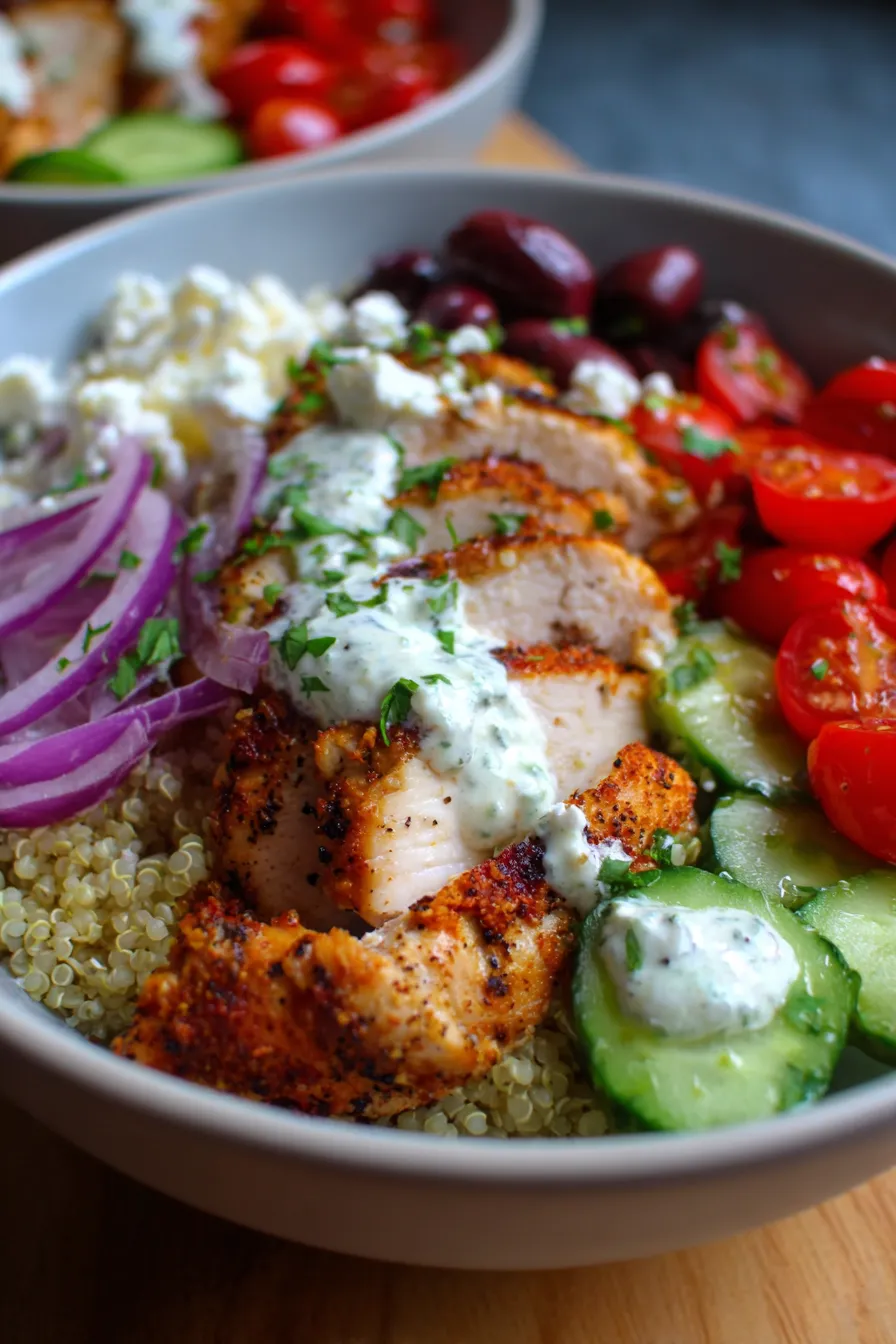 Greek Chicken Bowls-mealprep-containers-topdown