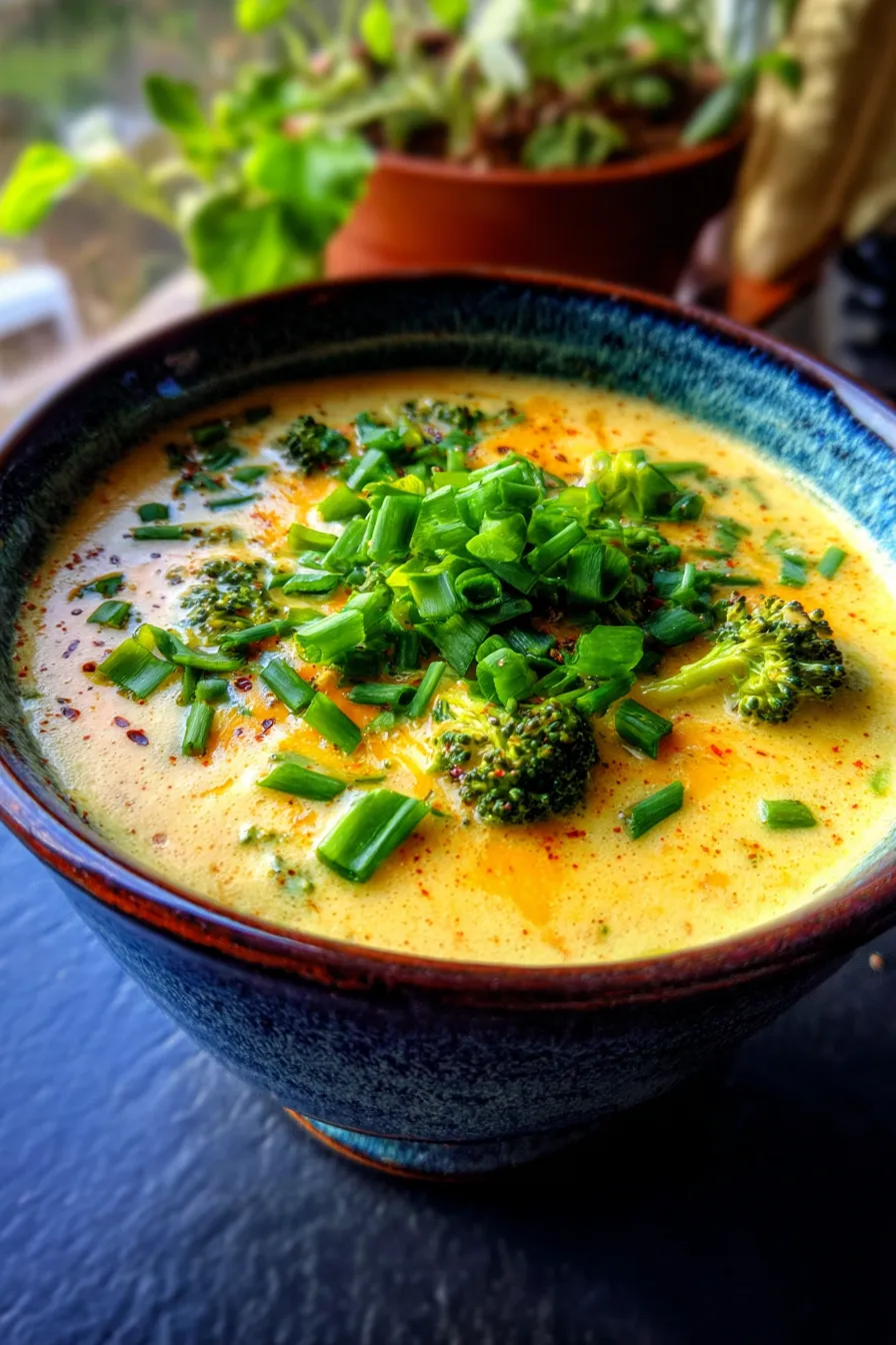 Healthy Broccoli Cheddar Soup-ingredients-overhead-fresh