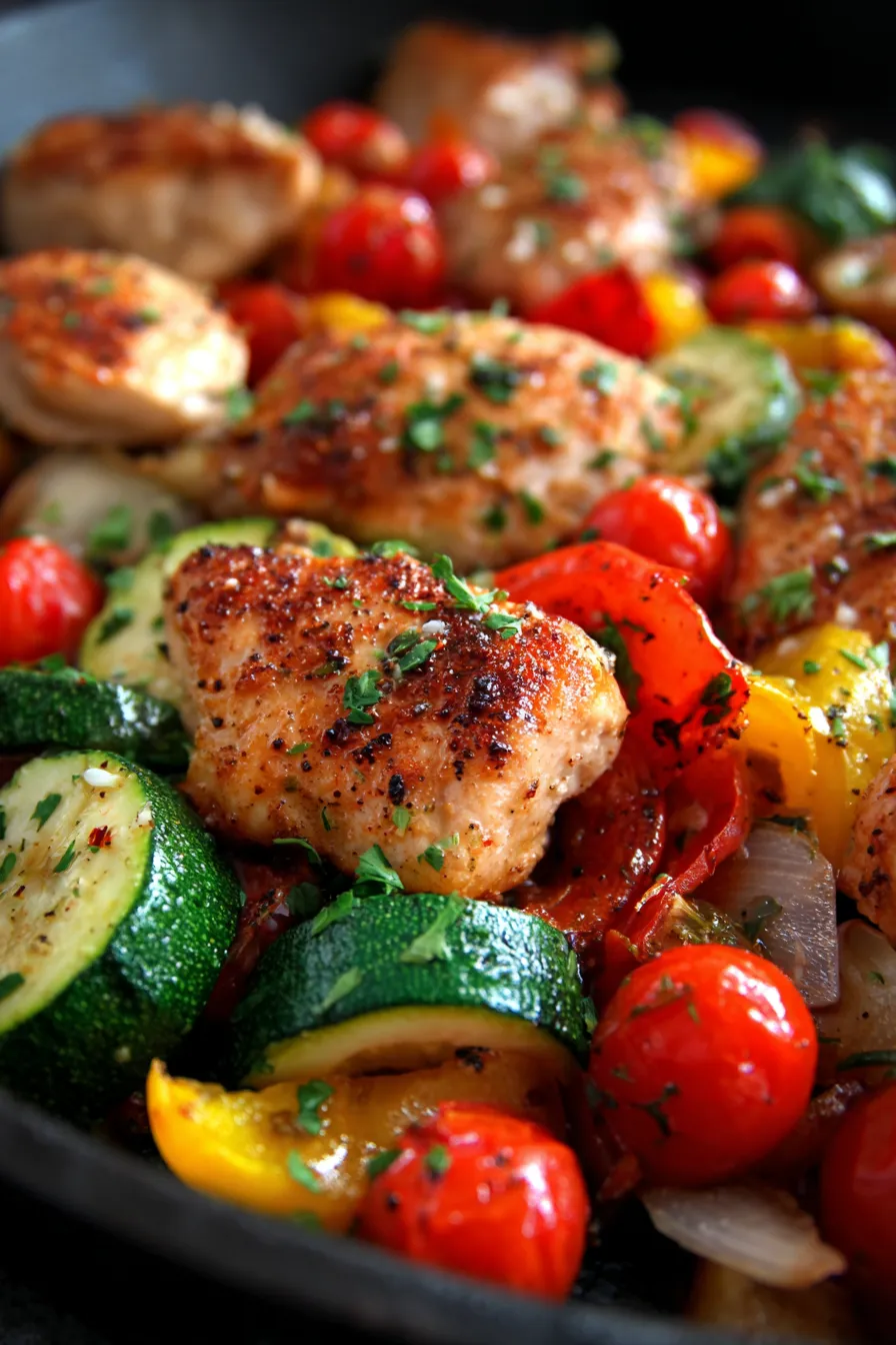 Healthy Chicken and Vegetables Skillet-ingredients-prep