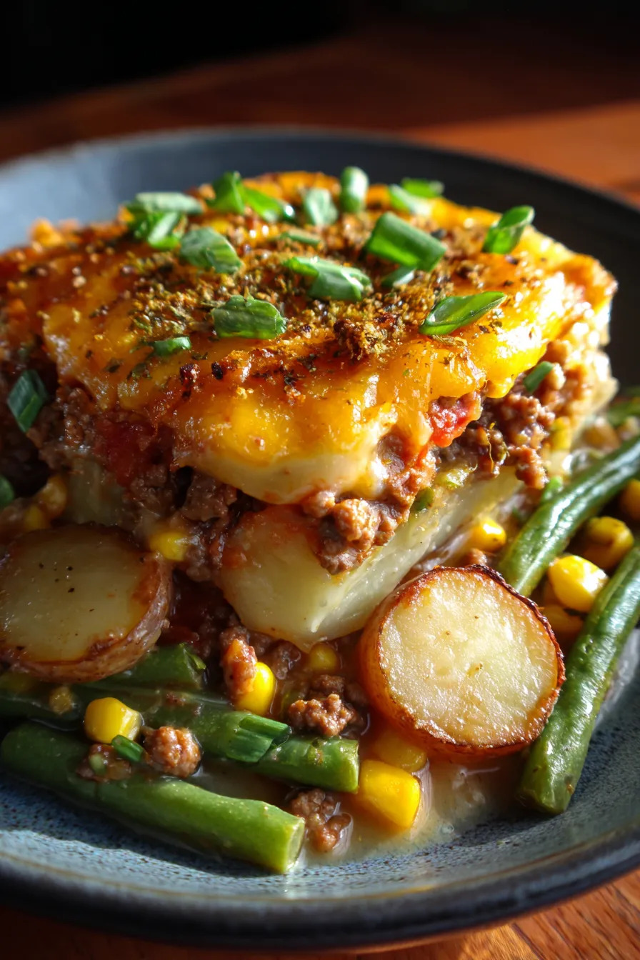 Hobo Casserole-rustic-comfort food-overhead