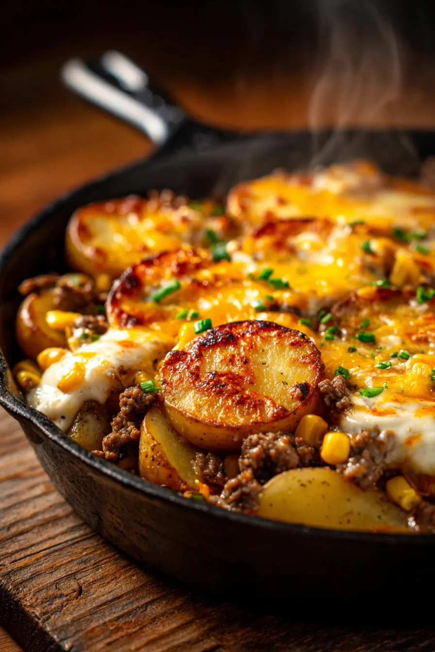 Hobo Casserole with Ground Beef-serving-portion