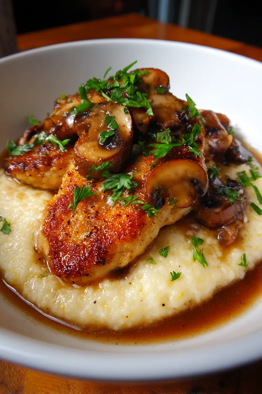 Homemade Chicken Marsala (Italian Classic)-pan-cooking-sizzle