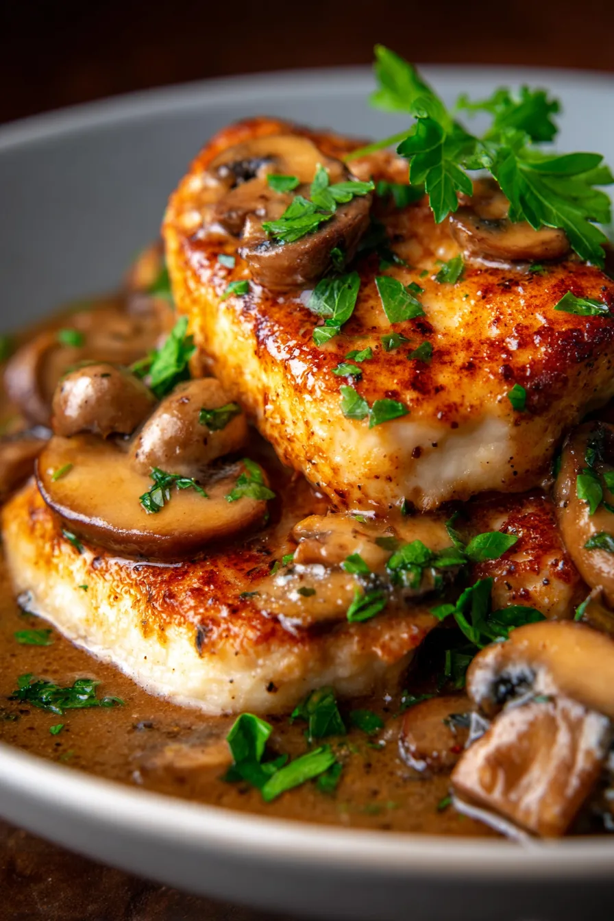 Homemade Chicken Marsala (Italian Classic)-sauce-texture-closeup