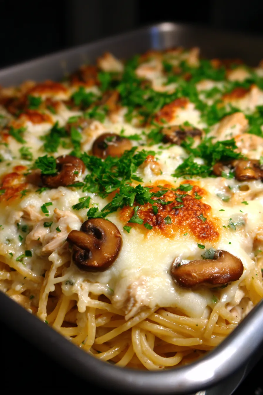 homemade chicken tetrazzini casserole