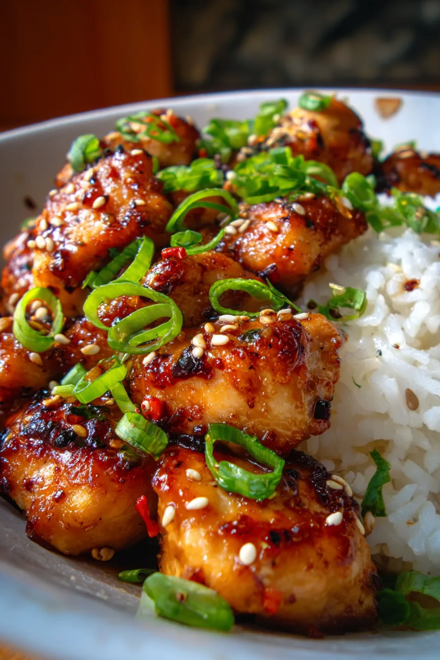 Honey Garlic Chicken (20-Minute Weeknight Dinner)-texture-closeup