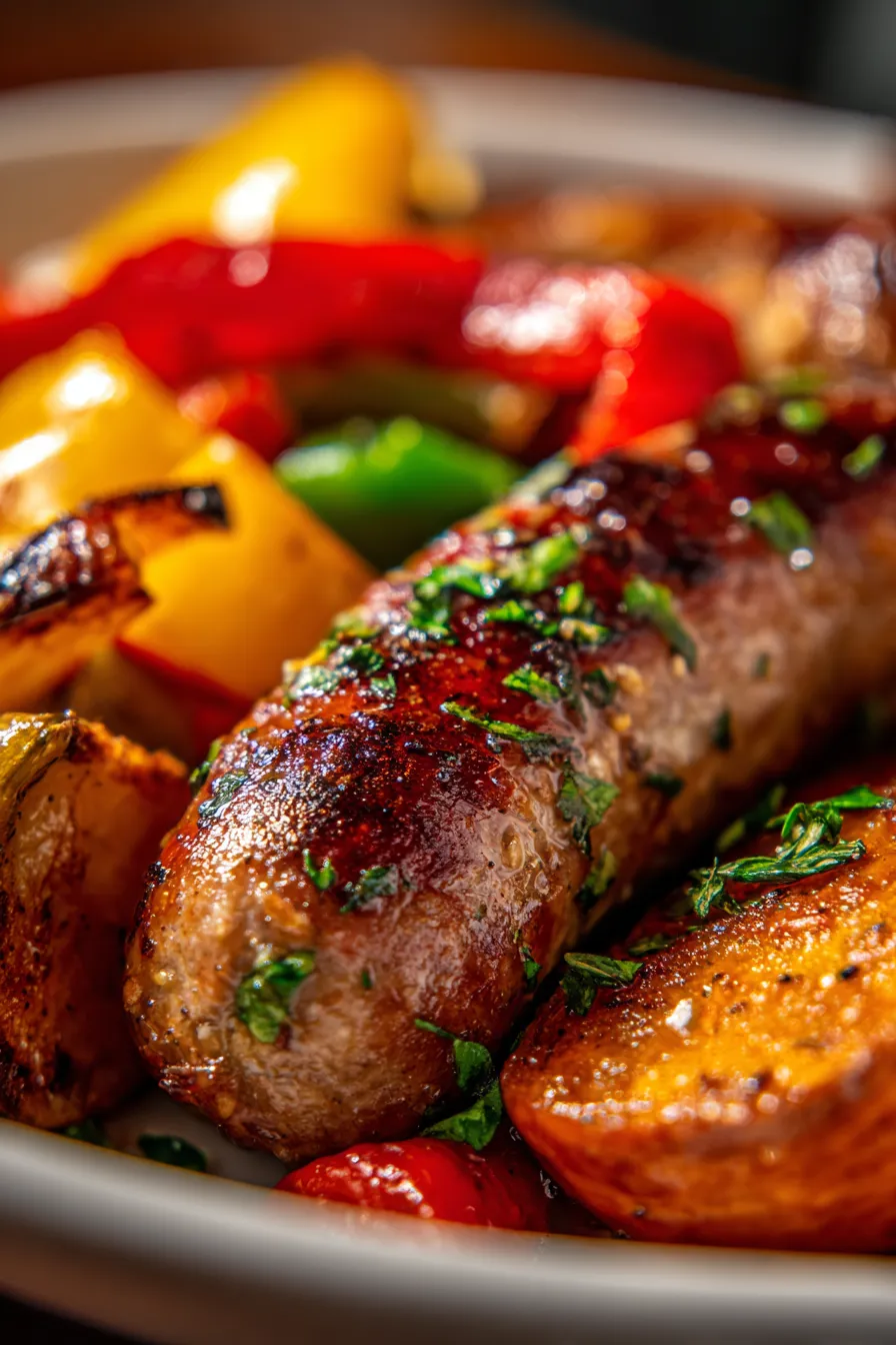 One-Pan Honey Garlic Sausage with Sweet Potatoes (Easy Dinner)