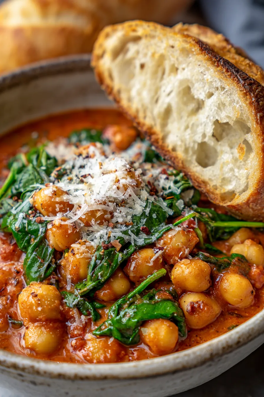 Marry Me Chickpeas (Creamy 30-Minute Vegetarian Dinner)-texture-closeup