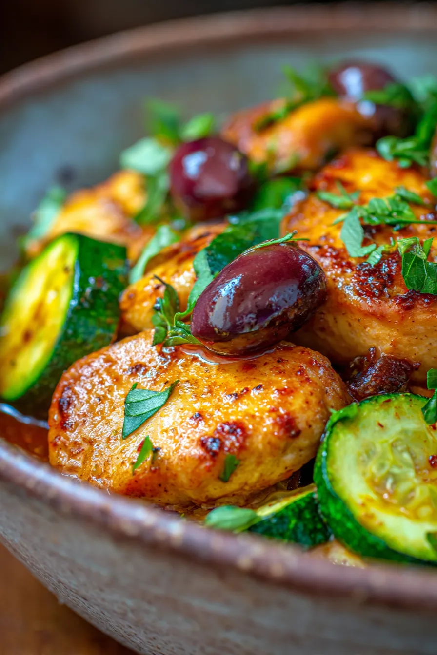 Mediterranean Chicken and Zucchini ingredients prep