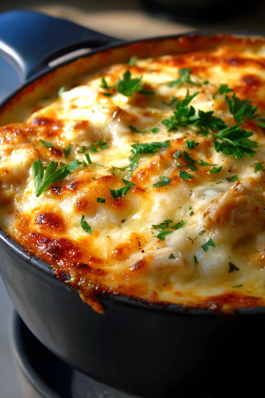 Million Dollar Chicken Casserole (Make-Ahead Meal Prep)-golden-brown-crust
