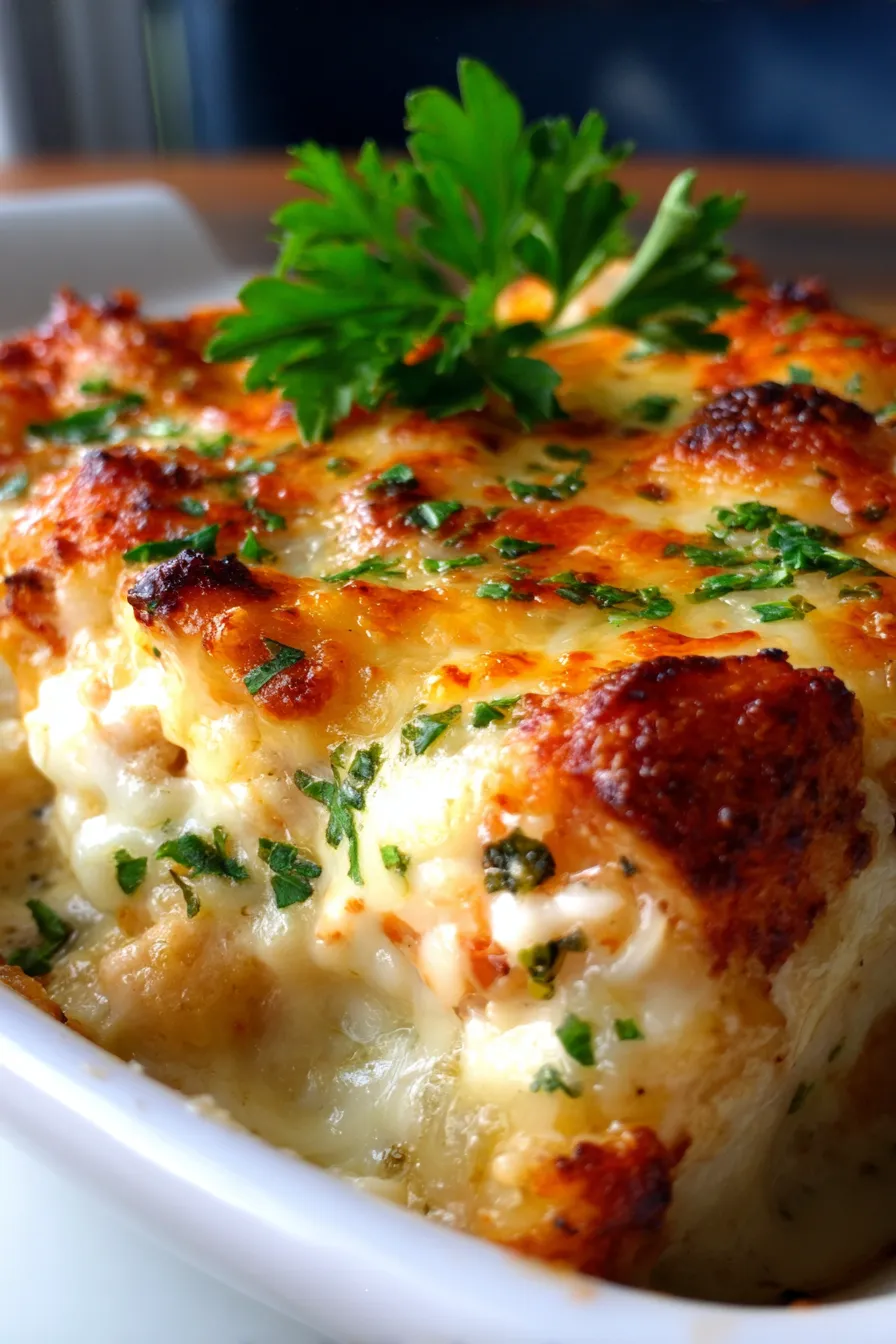 Million Dollar Chicken Casserole (Make-Ahead Meal Prep)-texture-closeup