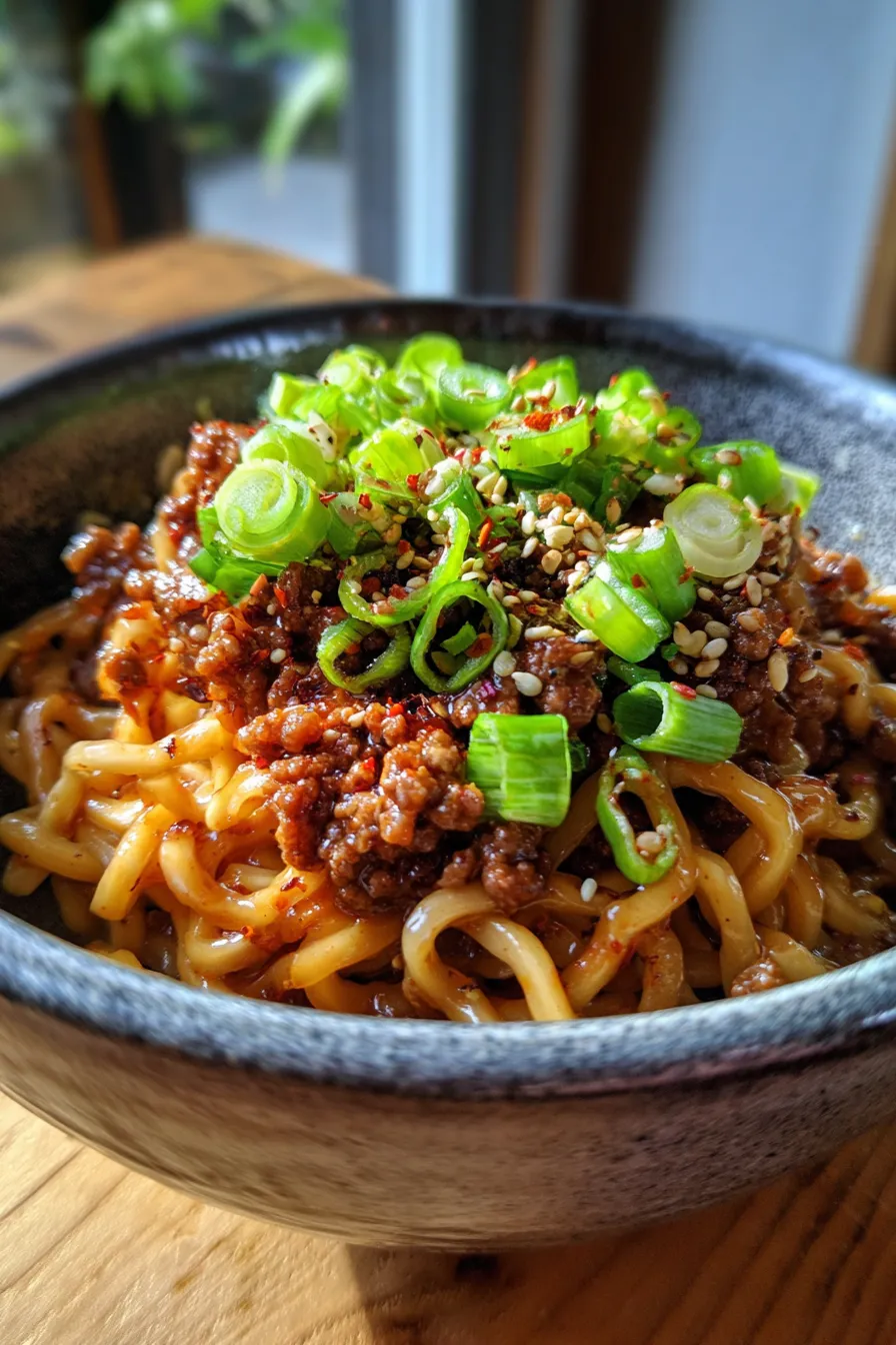 Mongolian Ground Beef Noodles (Better Than Takeout)-serving-bowl