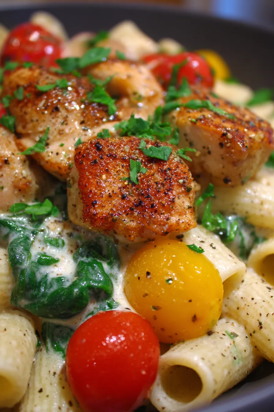 One-Pan Meal-chicken-pasta-serving