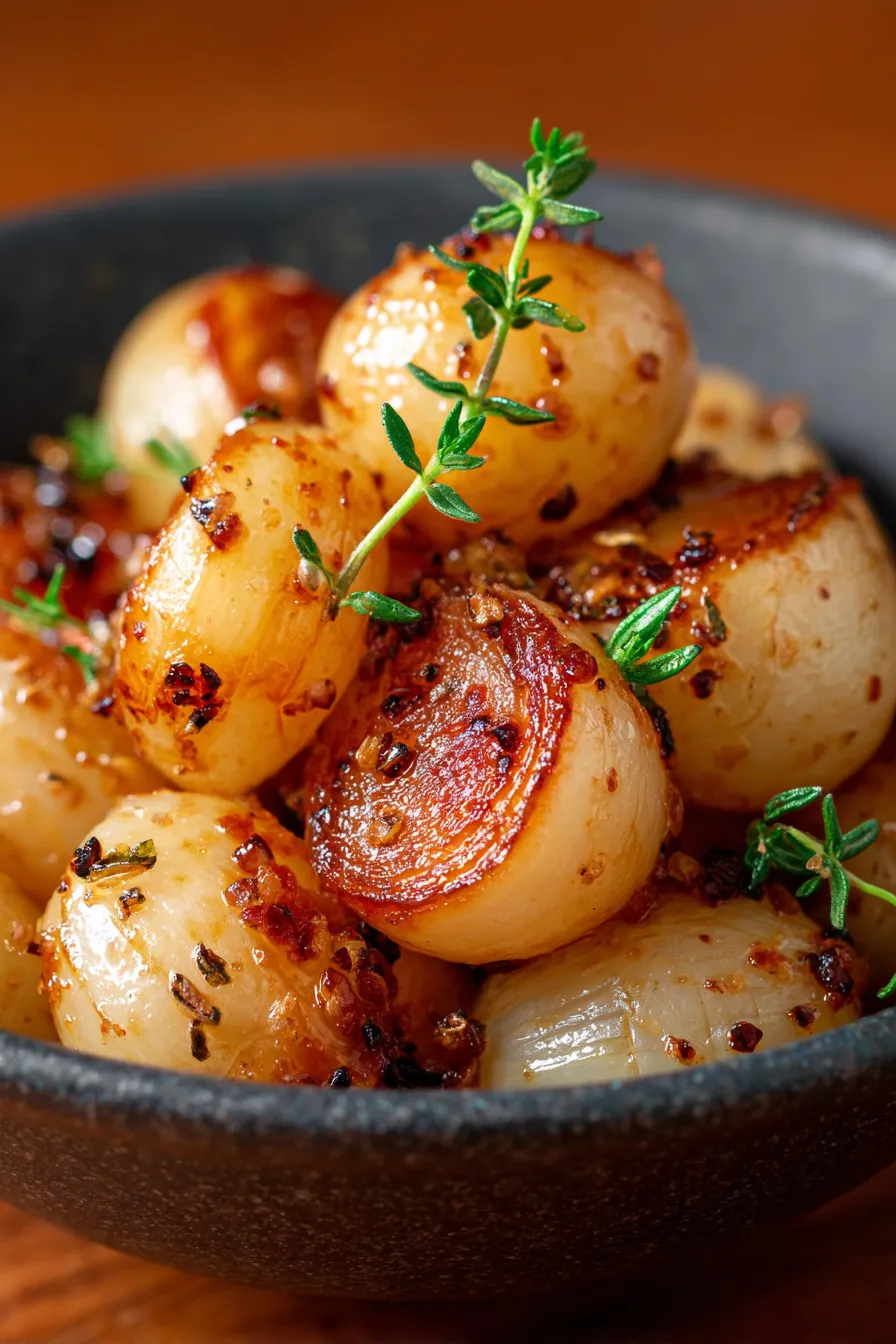 * Onion Boil In Air Fryer Basket-garnished-overhead