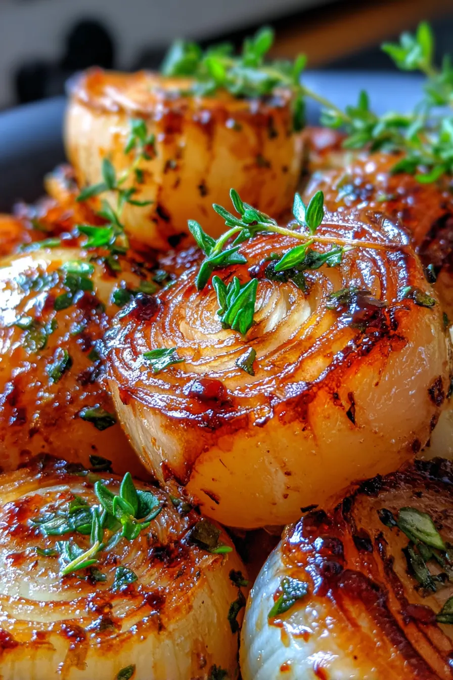 oven-roasted onions ingredients overhead