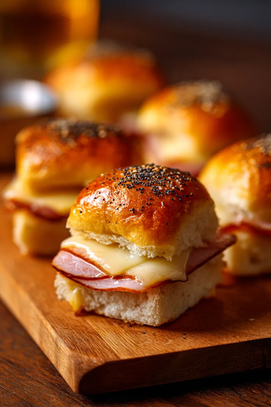 overhead view ham sliders