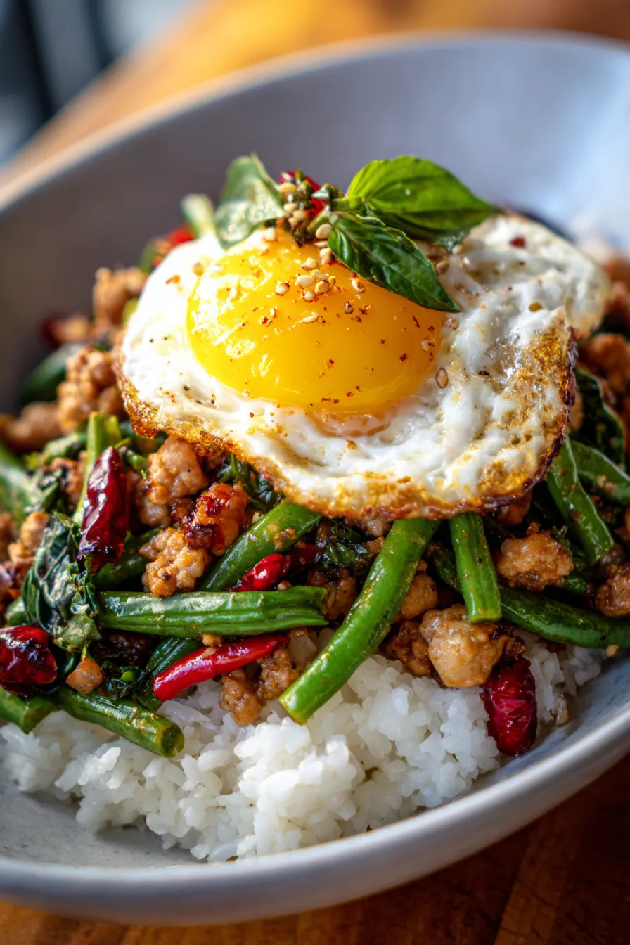 Pad Krapow Gai-wok-cooking-process