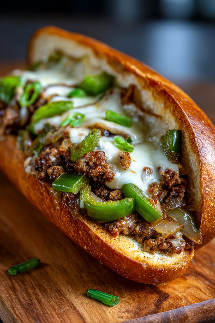 Philly Cheesesteak Sloppy Joes-ingredients-prep-colorful-vegetables