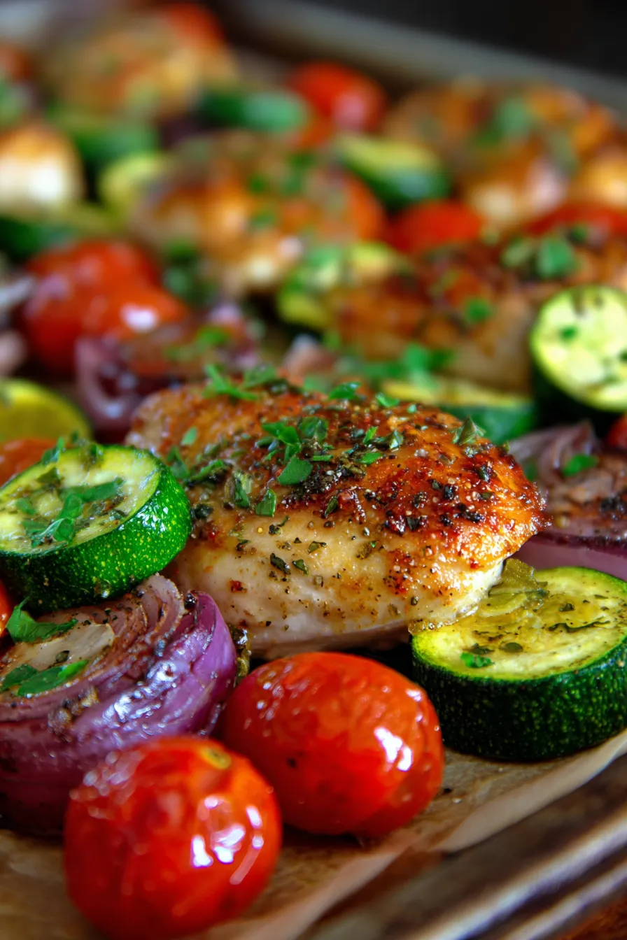 Sheet Pan Mediterranean Chicken and Zucchini-prep-hands-chopping