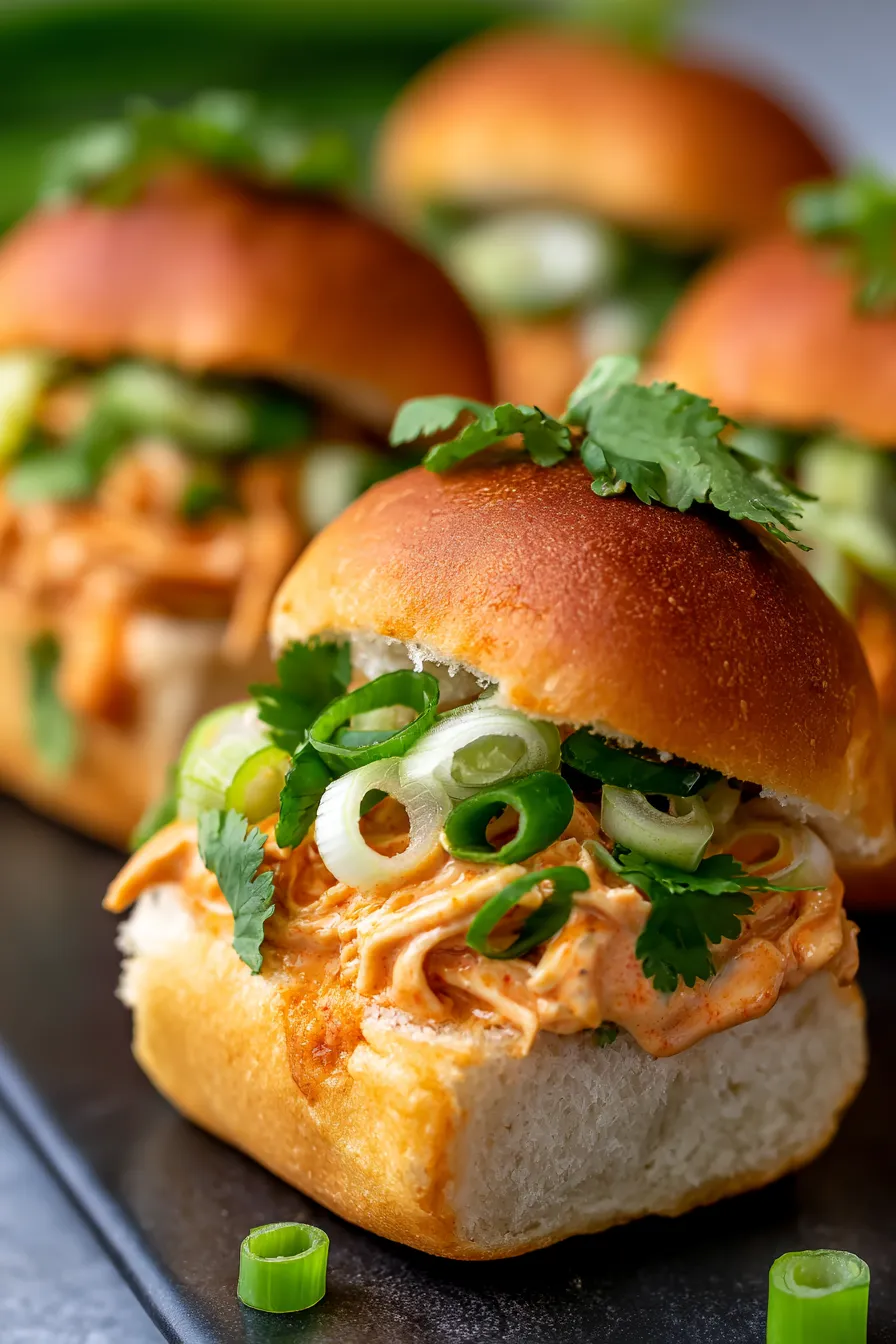 shredded chicken slider buns fresh toppings