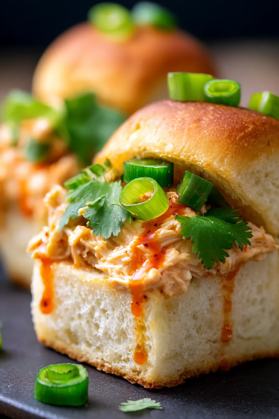 Easy Slow Cooker Bang Bang Chicken Sliders Recipe