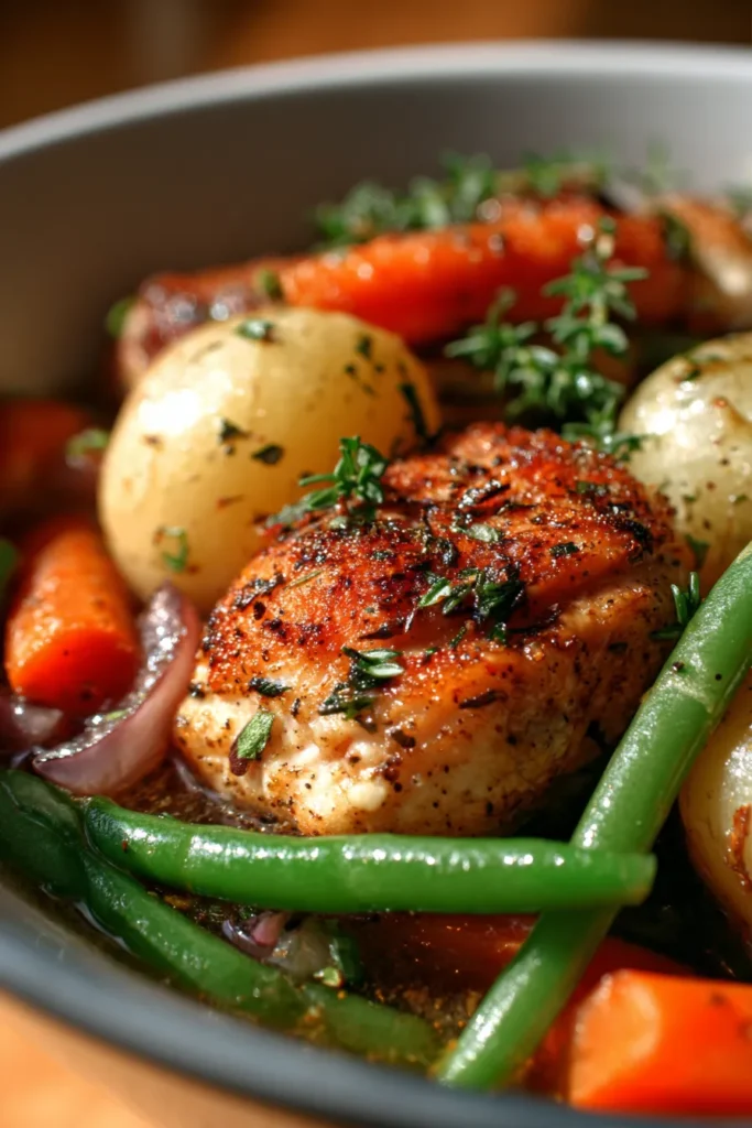 Healthy & Easy Slow Cooker Chicken & Veggies Recipe