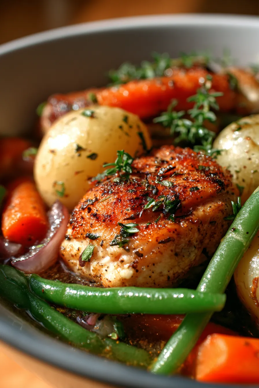 Healthy & Easy Slow Cooker Chicken & Veggies Recipe