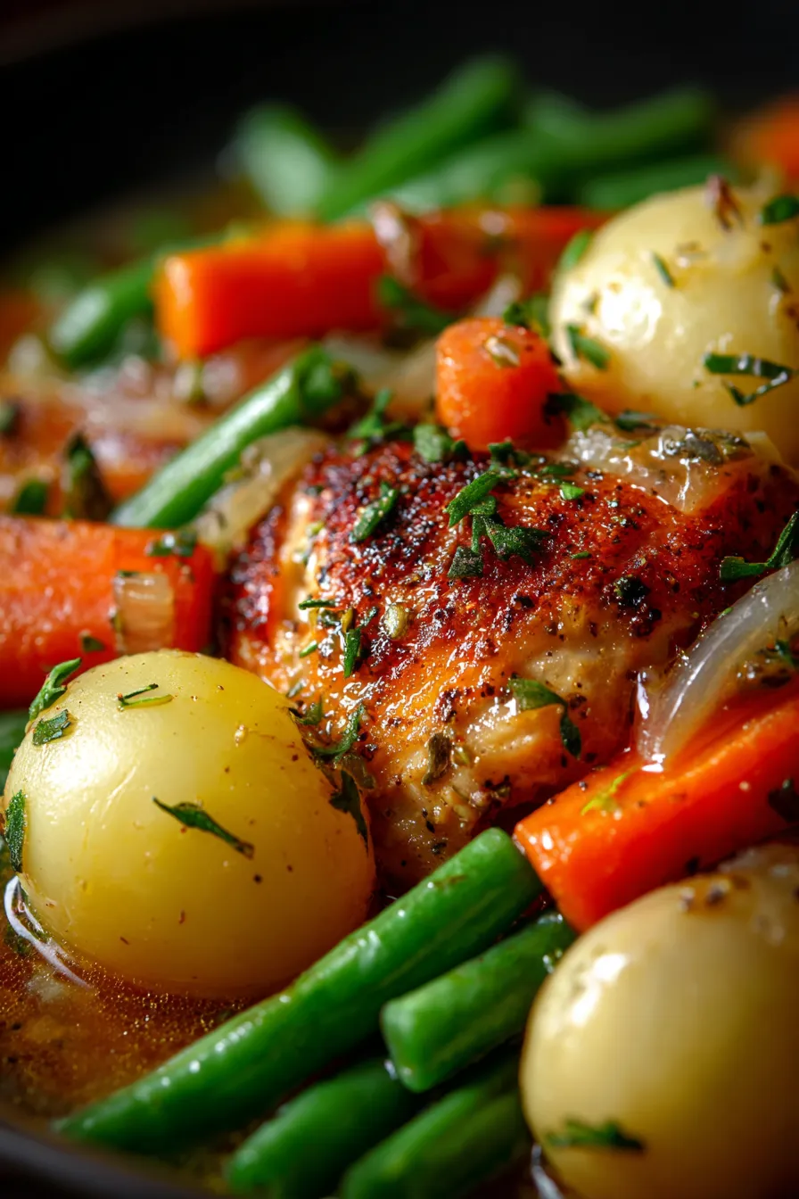 Slow Cooker Chicken and Vegetables – Healthy &amp; Easy-serving-spoon