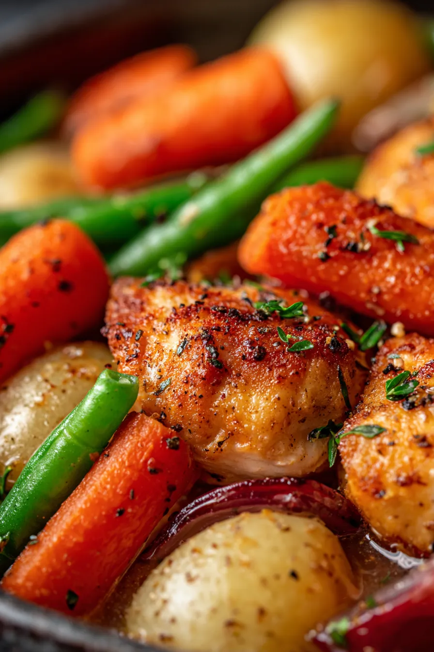 Slow Cooker Chicken and Vegetables – Healthy &amp; Easy-texture-closeup