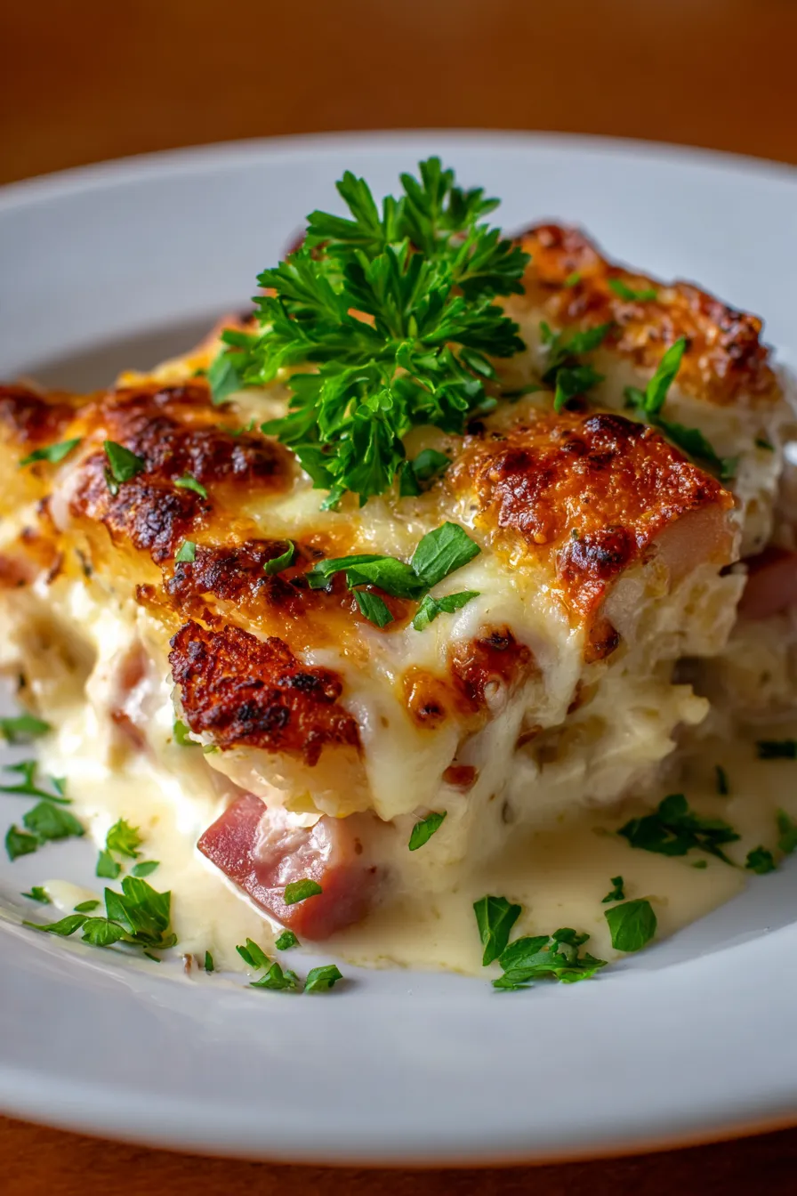 Slow Cooker Chicken Cordon Bleu Casserole-serving-bowl