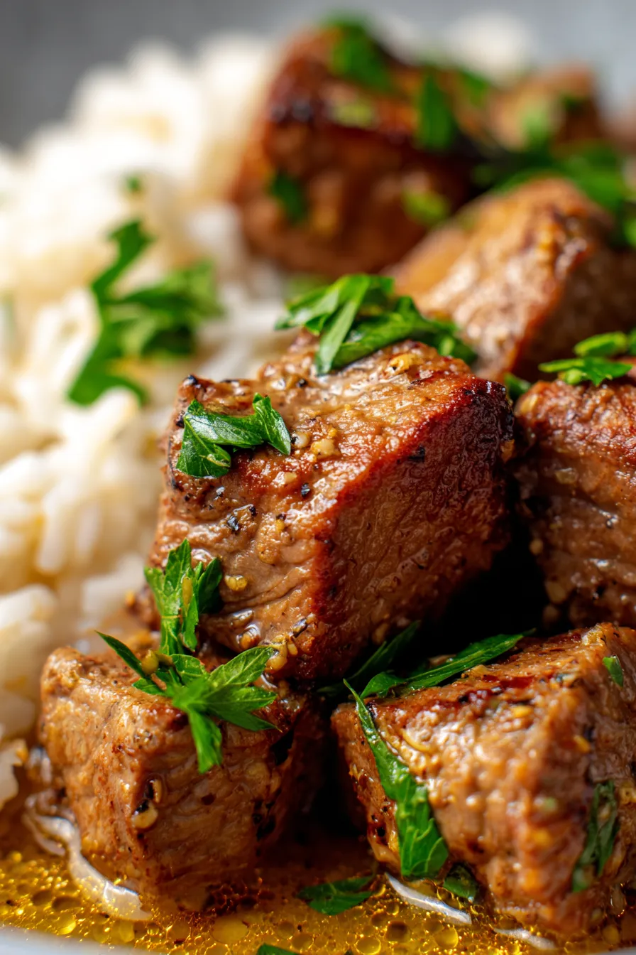 Slow Cooker Garlic Butter Beef Bites (High-Protein Meal Prep)-ingredients-prep