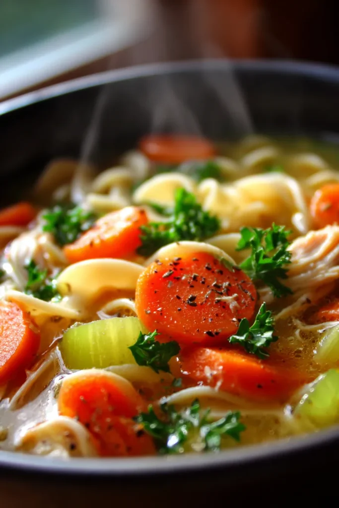 Cozy & Comforting Slow Cooker Ginger Garlic Chicken Noodle Soup