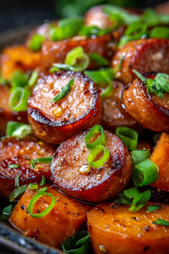 Slow Cooker Honey Garlic Sausage & Sweet Potatoes | Easy Dinner