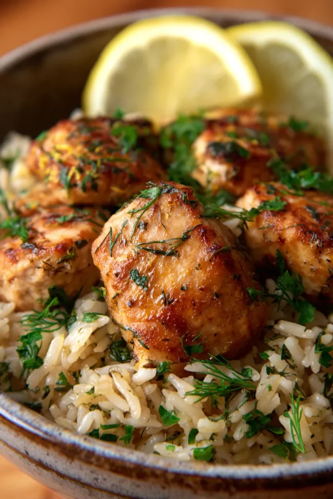 Slow Cooker Lemon Herb Chicken & Rice (Meal Prep!)