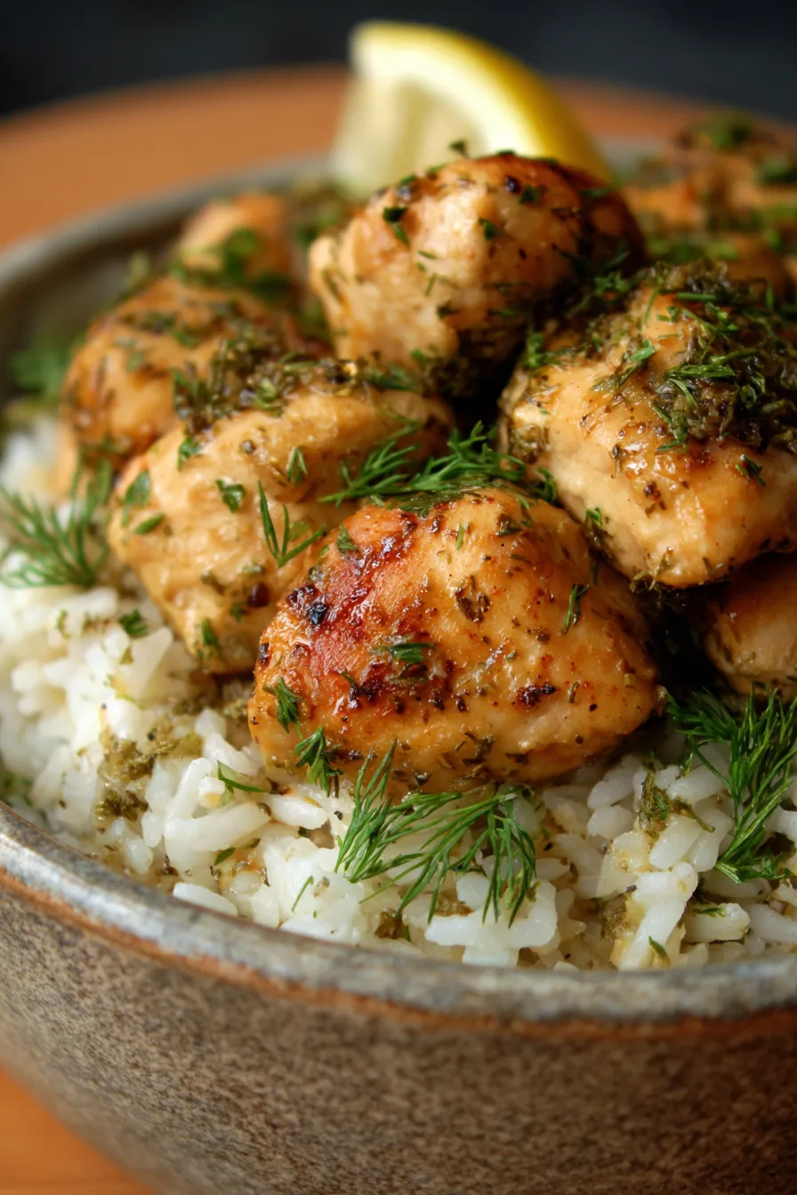 Slow Cooker Lemon Herb Chicken and Rice-texture-closeup
