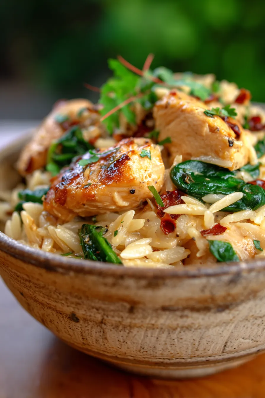 Slow Cooker Orzo Dinner with Chicken and Herbs-texture-creamy