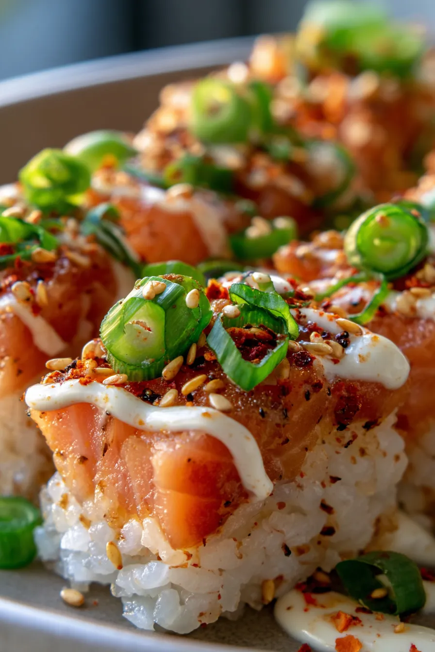 Easy Slow Cooker Spicy Salmon Sushi Bake Recipe