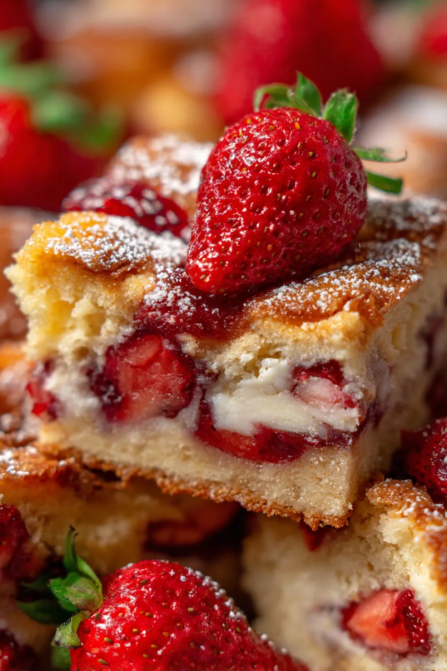 Strawberry Earthquake Cake-slice-closeup-texture