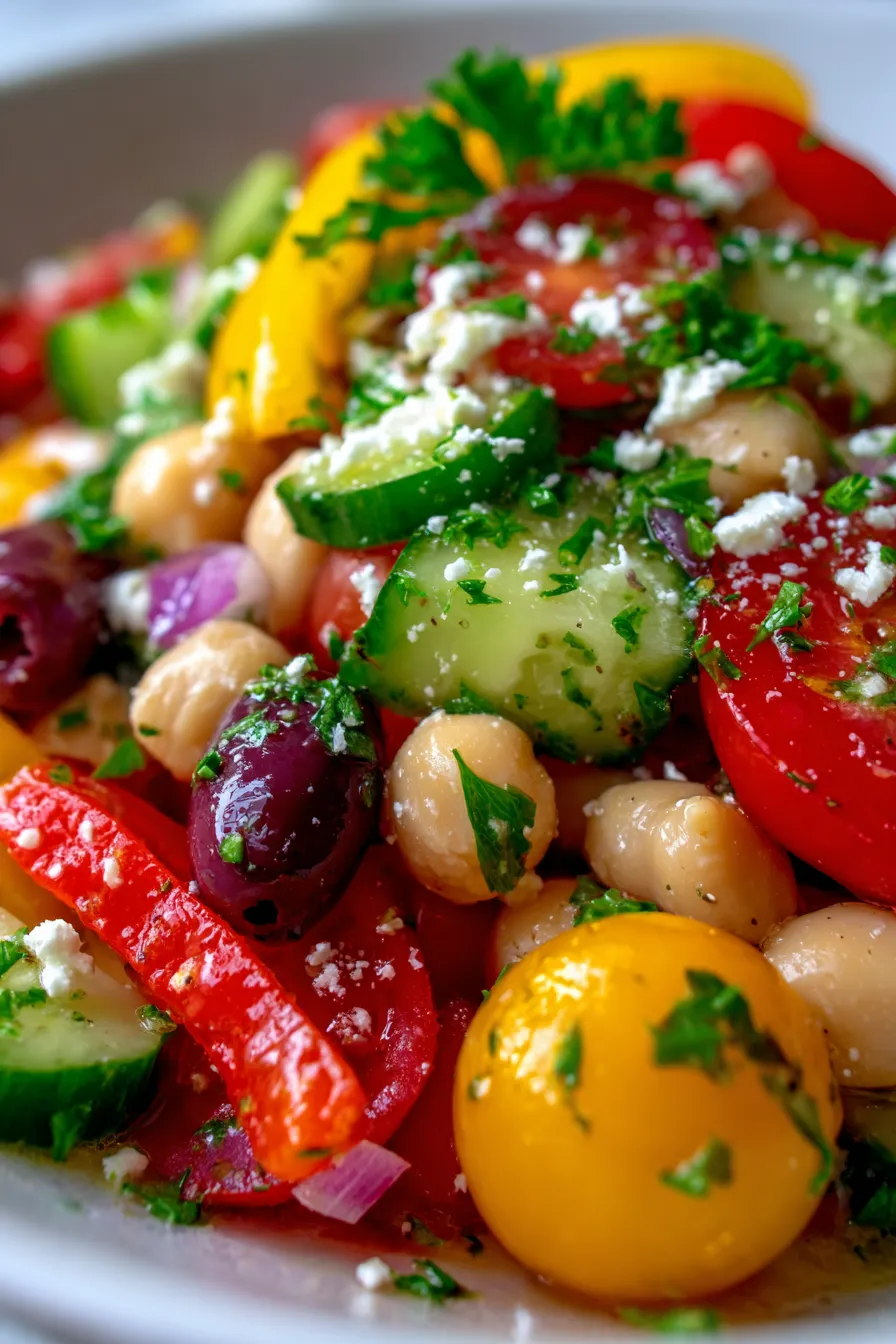 Summer Bean Salad dressing drizzle