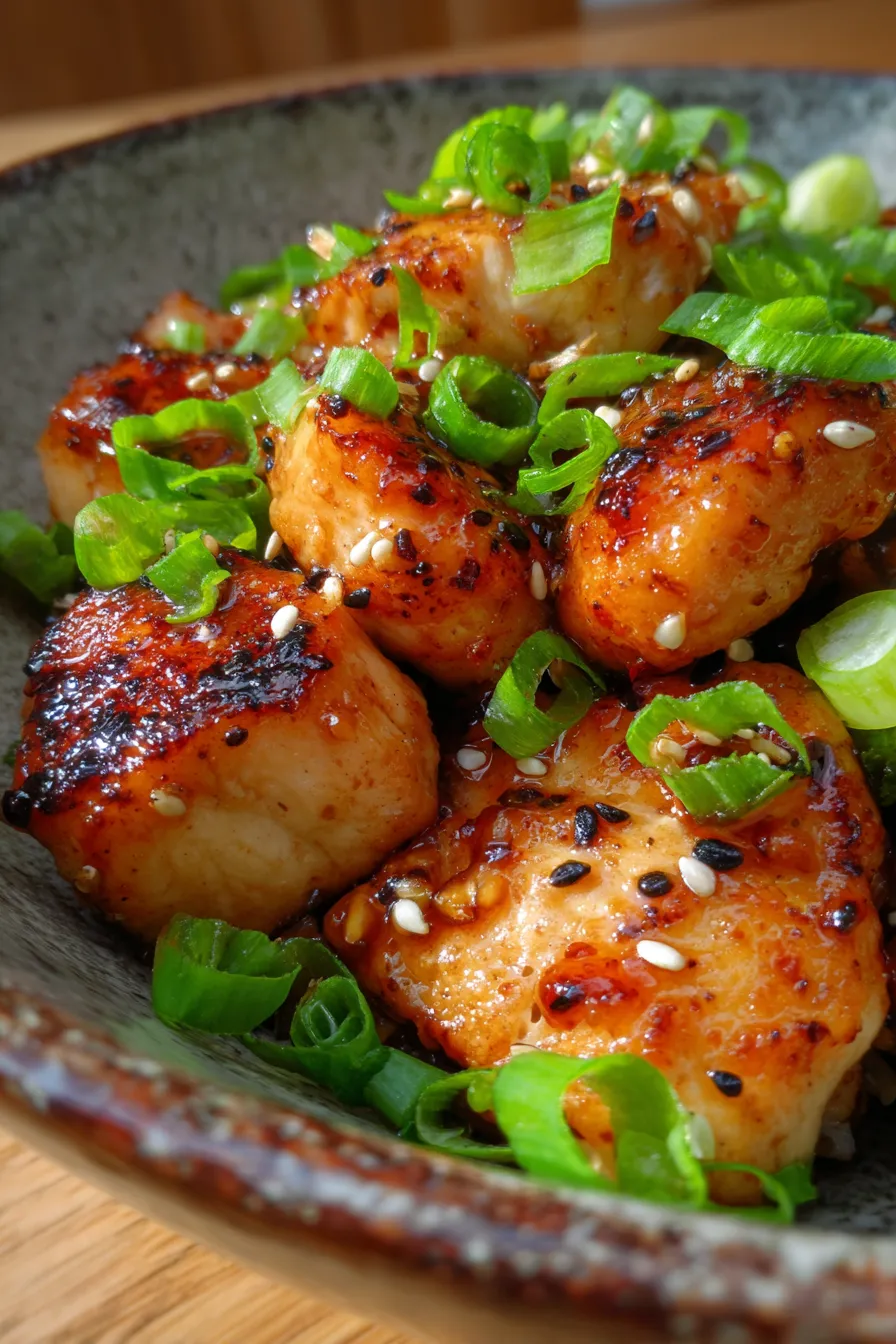 Sweet and Spicy Honey Pepper Chicken-served-bowl