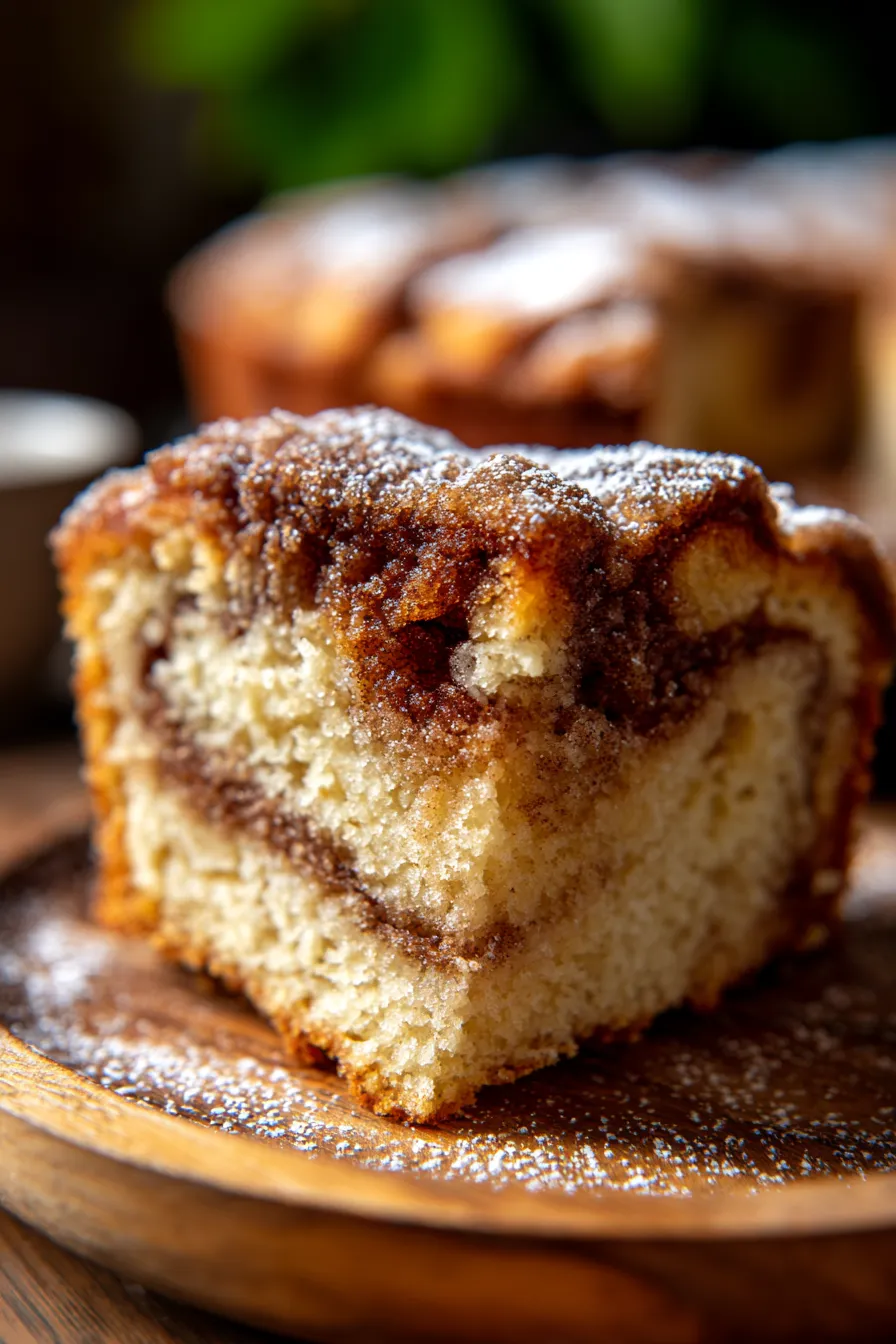 Amish Cinnamon Sugar Coffee Cake-slice-overhead