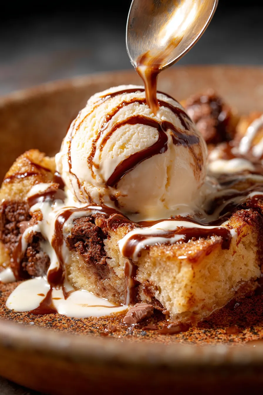 Baked bread pudding-dessert-table