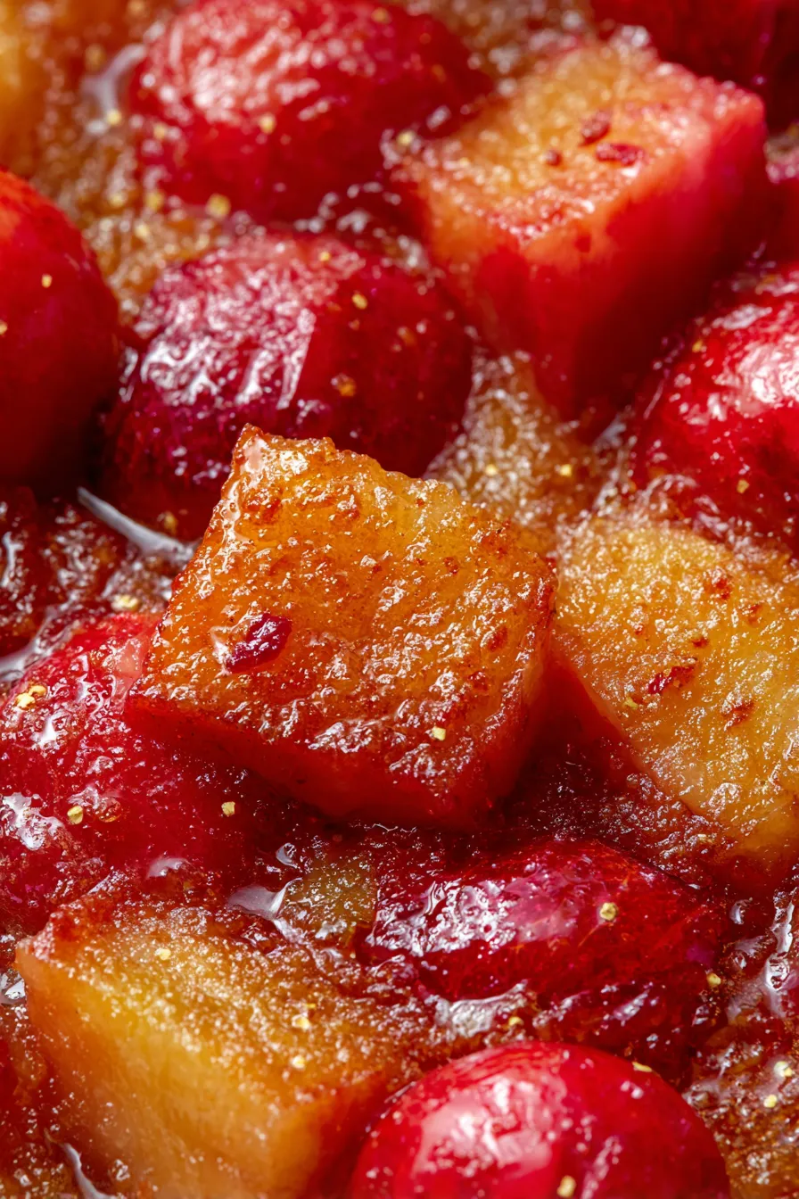 Baked Sticky Rhubarb Pudding-warm-serving