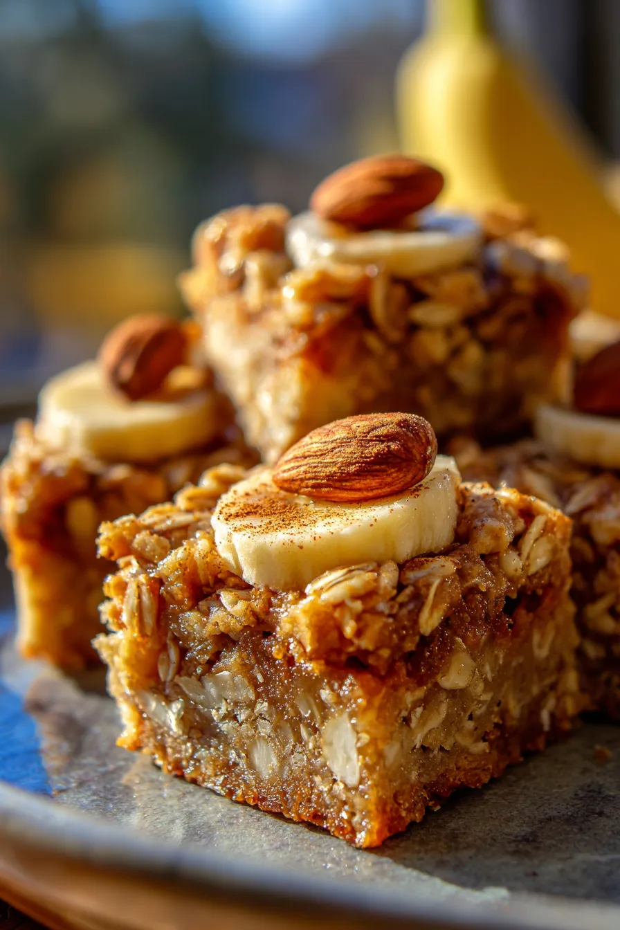 Healthy Banana Oatmeal Bars | Easy Meal Prep Snack Recipe