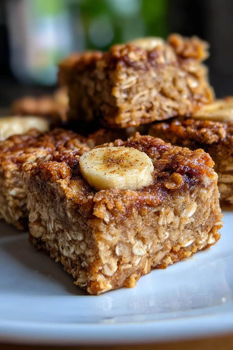 Banana Oatmeal Bars (Healthy Snack Meal Prep)-sliced-platter