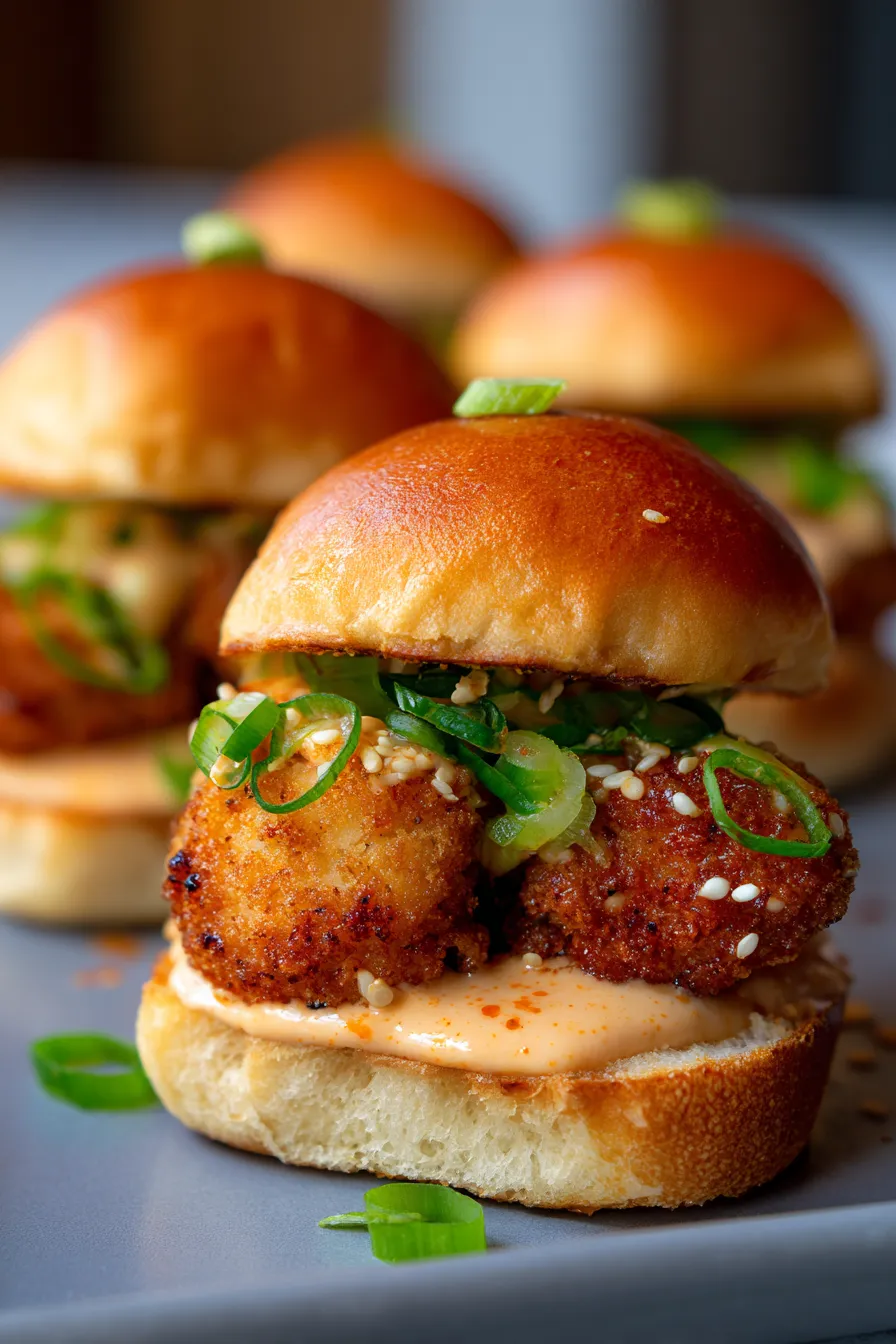 Bang Bang Chicken Sliders-finished-platter