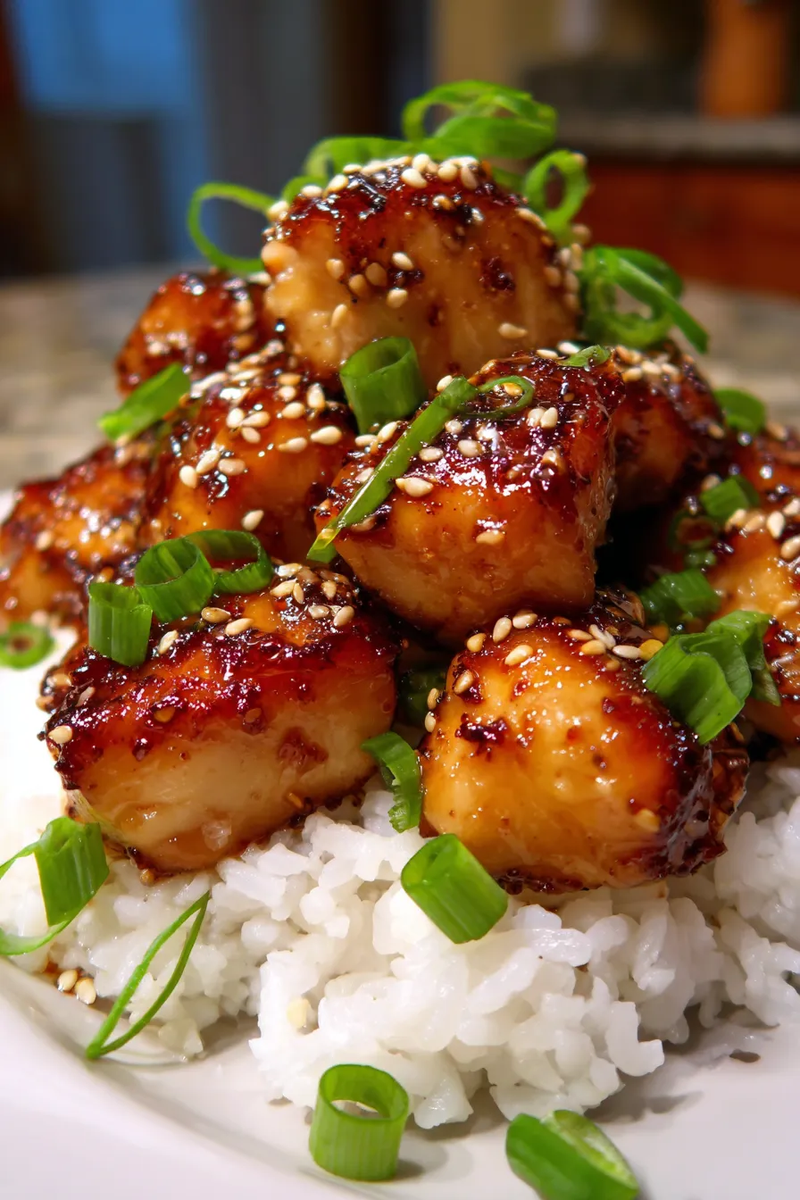 Bourbon Chicken-finished-serving